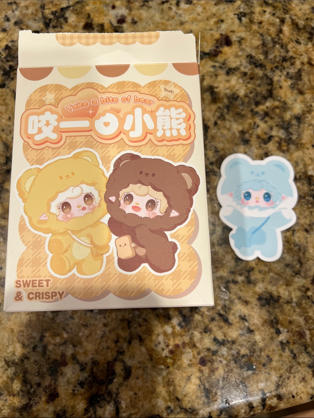 Yooki Sweet & Crispy Take a bite of bear NIB. Confirmed with card Blue